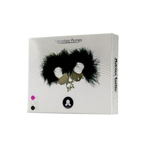 Kajdanki-śmieszna zabawka-kadanki - metallic handcuffs,feather cov.. black Kajdanki-śmieszna zabawka-kadanki - metallic handcuffs,feather cov.. black