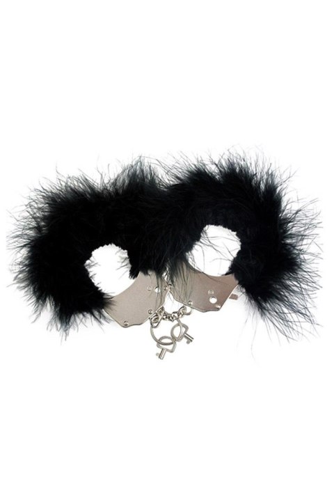Kajdanki-śmieszna zabawka-kadanki - metallic handcuffs,feather cov.. black Kajdanki-śmieszna zabawka-kadanki - metallic handcuffs,feather cov.. black