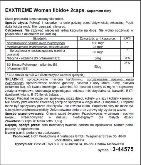 Kapsułki energetyczne podnoszą libido kobiet 2szt Kapsułki energetyczne podnoszą libido kobiet 2szt