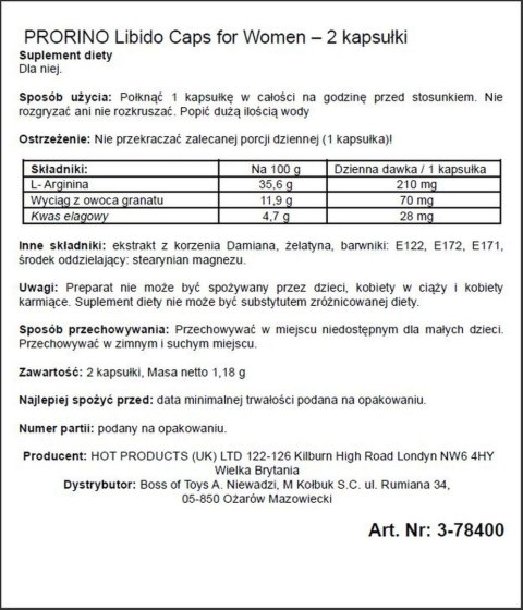 Mocne sex kapsułki podniecające dla kobiet 2szt Mocne sex kapsułki podniecające dla kobiet 2szt