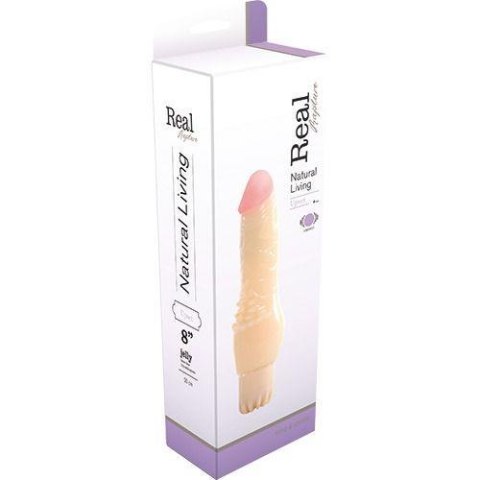 Żelowy naturalny penis wibrator z żyłkami 20cm sex Żelowy naturalny penis wibrator z żyłkami 20cm sex