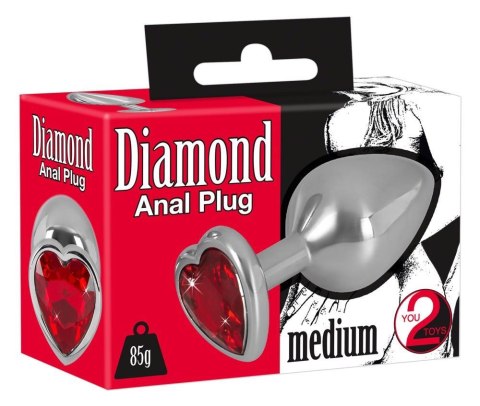 Ozdobny korek analny z sercem kryształek plug 8cm Ozdobny korek analny z sercem kryształek plug 8cm