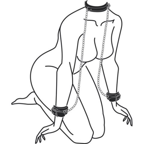 Kajdanki-Leather Collar With Handcuffs Kajdanki-Leather Collar With Handcuffs
