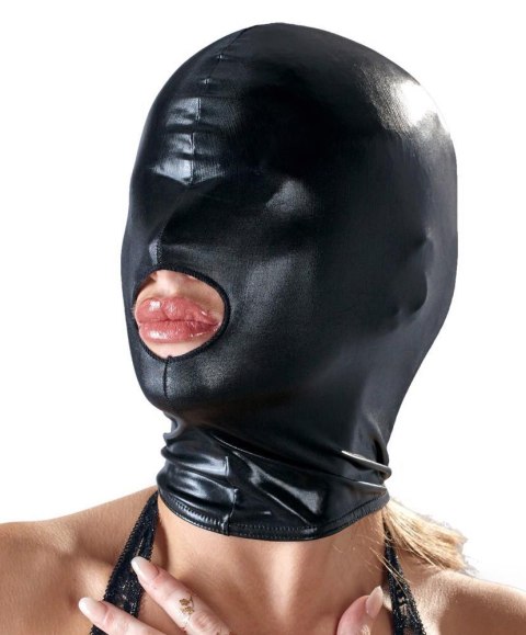 Niewolnicza maska bez otworów na oczy czarna bdsm Niewolnicza maska bez otworów na oczy czarna bdsm