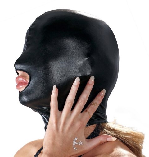 Niewolnicza maska bez otworów na oczy czarna bdsm Niewolnicza maska bez otworów na oczy czarna bdsm