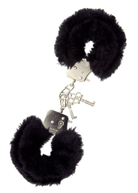 Kajdanki-METAL HANDCUFF WITH PLUSH BLACK Kajdanki-METAL HANDCUFF WITH PLUSH BLACK