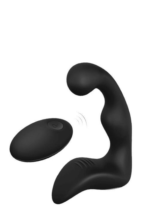 Masażer prostaty gładki czarny z pilotem Masażer prostaty gładki czarny z pilotem