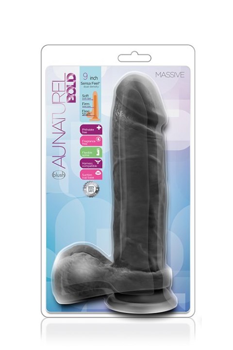 Silikonowe gładkie czarne dildo z przyssawką 23 cm Silikonowe gładkie czarne dildo z przyssawką 23 cm