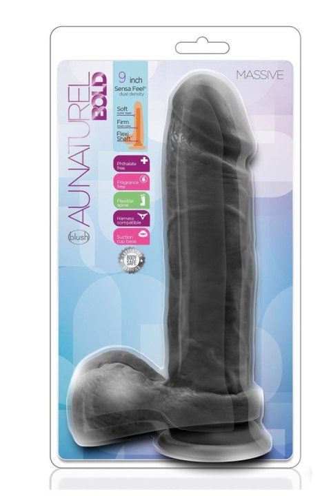 Silikonowe gładkie czarne dildo z przyssawką 23 cm Silikonowe gładkie czarne dildo z przyssawką 23 cm