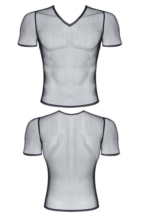 Męski t-shirt z elastycznej siatki w serek s Męski t-shirt z elastycznej siatki w serek s
