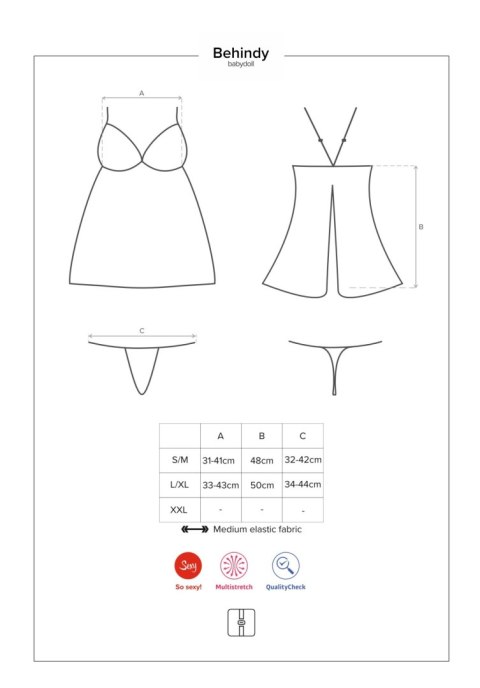 Koszulka babydoll stringi komplet obsessive l/xl