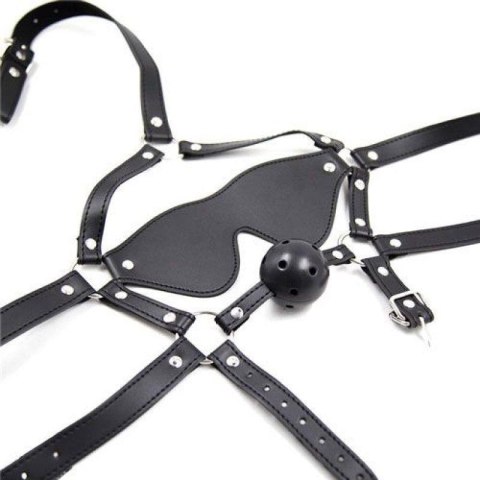 Bdsm bondage sex maska na głowę z opaską kneblem Bdsm bondage sex maska na głowę z opaską kneblem