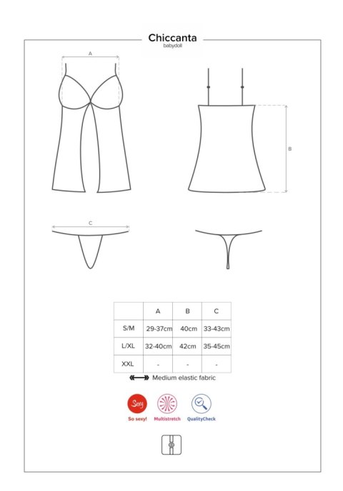 Komplet koszulka babydoll stringi obsessive l/xl