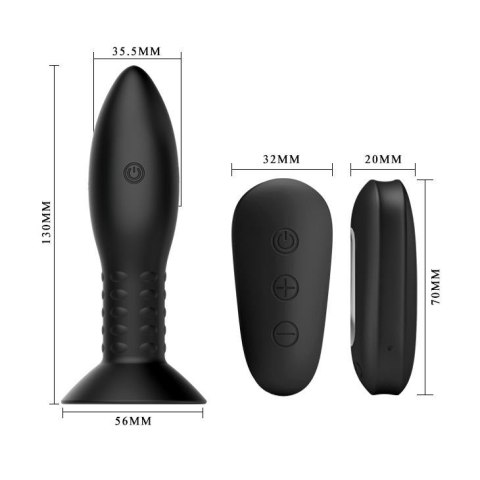Korek analny z rotacją wibracją plotem 13cm 4tryby Korek analny z rotacją wibracją plotem 13cm 4tryby