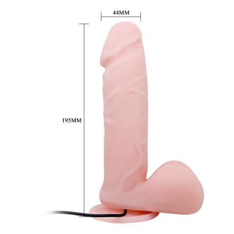 Wibrujący penis realistyczny przyssawka jądra 19cm Wibrujący penis realistyczny przyssawka jądra 19cm