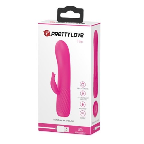 Zgrabny wibrator z masażerem łechtaczki 15cm usb Zgrabny wibrator z masażerem łechtaczki 15cm usb