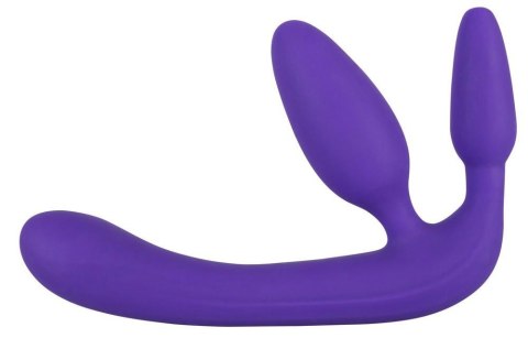 Potrójne dildo strap-on penetracja każdej dziurki