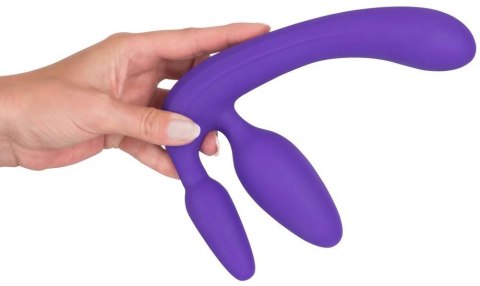 Potrójne dildo strap-on penetracja każdej dziurki