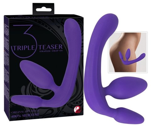 Potrójne dildo strap-on penetracja każdej dziurki