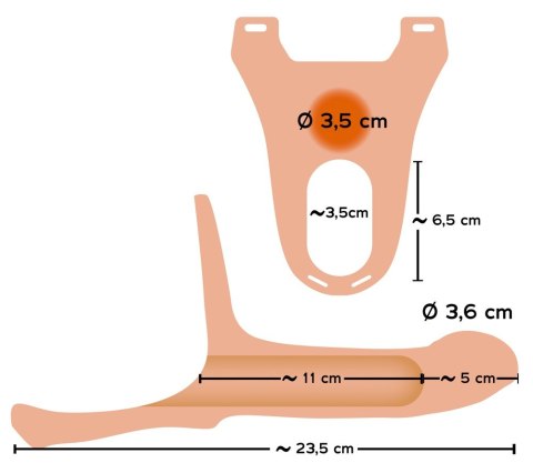 Proteza penisa pusta strapon sztuczny członek 16cm Proteza penisa pusta strapon sztuczny członek 16cm