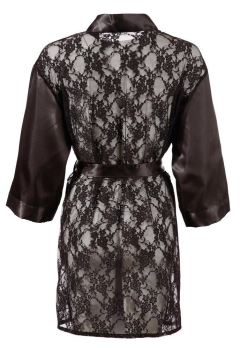 Szlafrok satynowy z koronką seksowne kimono L/XL