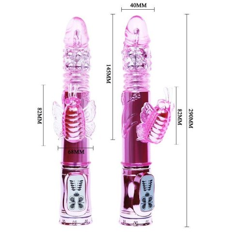 Duży wibrator z masażerm rotacją posuwem sex 26cm Duży wibrator z masażerm rotacją posuwem sex 26cm