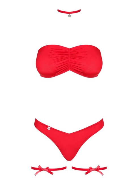 Komplet sex mikołajka biustonosz figi kissmas s/m Komplet sex mikołajka biustonosz figi kissmas s/m