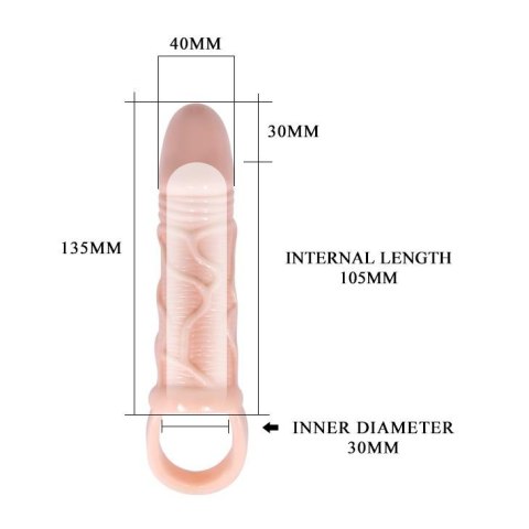 Nakładka na penisa przedłużająca realistyczna +3cm Nakładka na penisa przedłużająca realistyczna +3cm