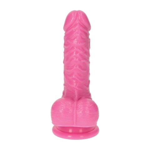 Różowe żylaste dildo gumowe z przyssawką 10,5 cm Różowe żylaste dildo gumowe z przyssawką 10,5 cm