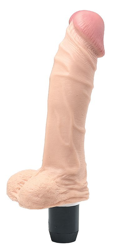 Gruby wibrator penis dildo z dużymi jądrami 17cm Gruby wibrator penis dildo z dużymi jądrami 17cm