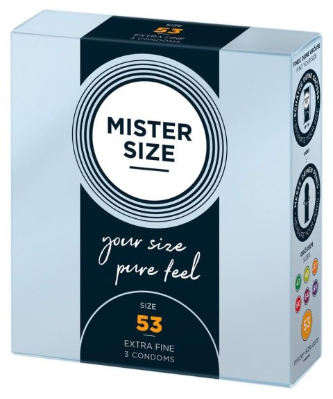 Dopasowane prezerwatywy mister size 53 mm 3szt Dopasowane prezerwatywy mister size 53 mm 3szt