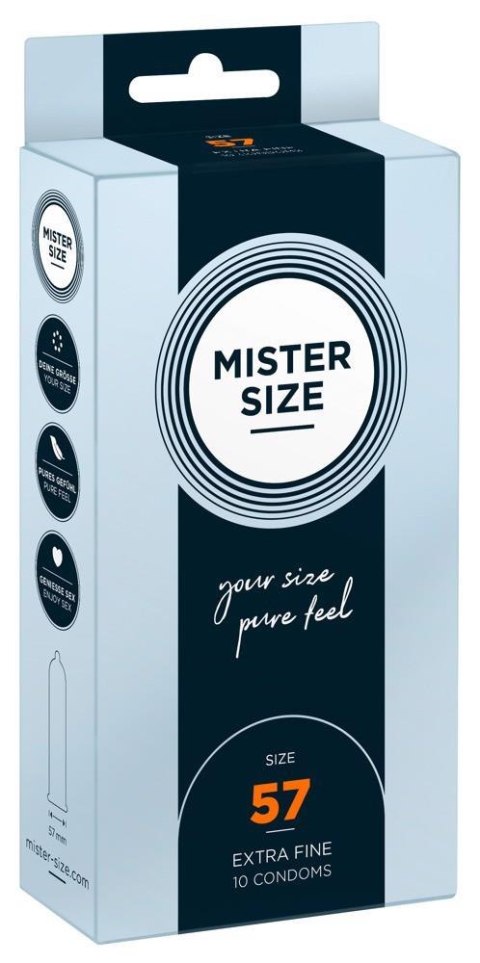 Dopasowane prezerwatywy mister size 57 mm 10szt Dopasowane prezerwatywy mister size 57 mm 10szt