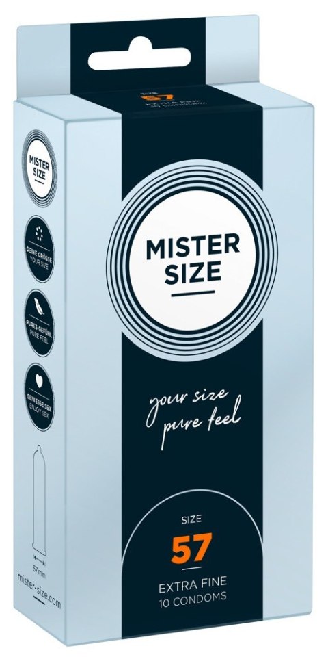 Dopasowane prezerwatywy mister size 57 mm 10szt Dopasowane prezerwatywy mister size 57 mm 10szt