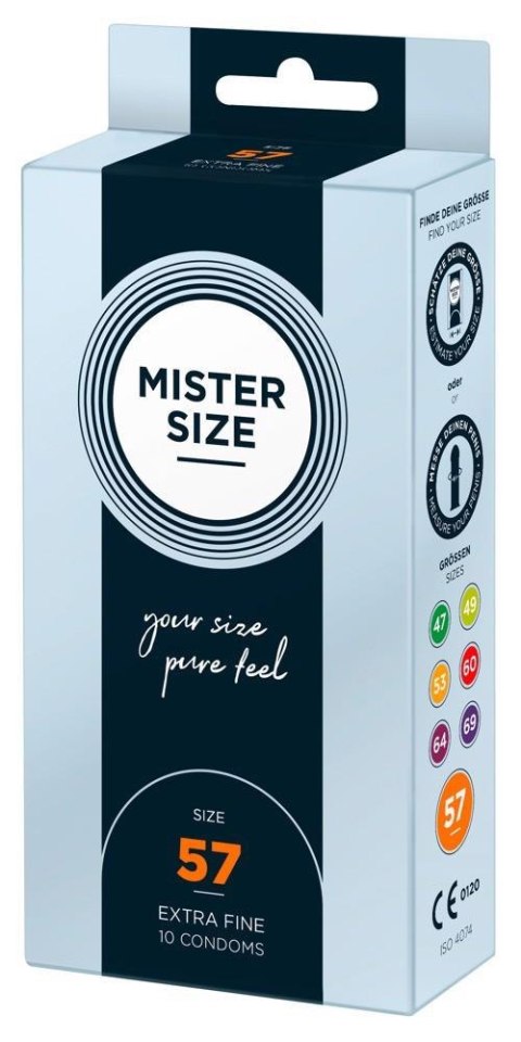 Dopasowane prezerwatywy mister size 57 mm 10szt Dopasowane prezerwatywy mister size 57 mm 10szt