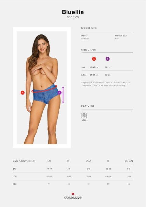 Bielizna-Bluellia szorty niebieskie S/M Bielizna-Bluellia szorty niebieskie S/M