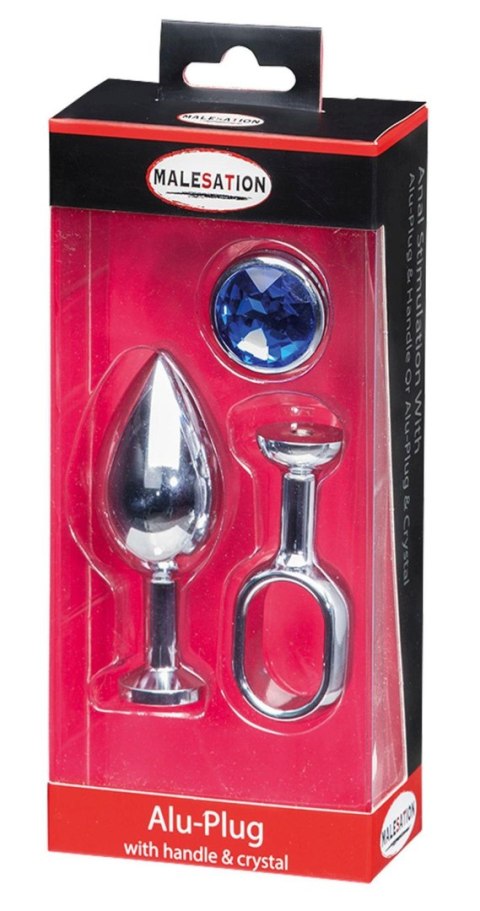 MALESATION Alu-Plug with handle & crystal large, chrome MALESATION Alu-Plug with handle & crystal large, chrome