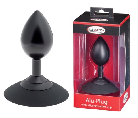 MALESATION Alu-Plug with suction cup large, black MALESATION Alu-Plug with suction cup large, black