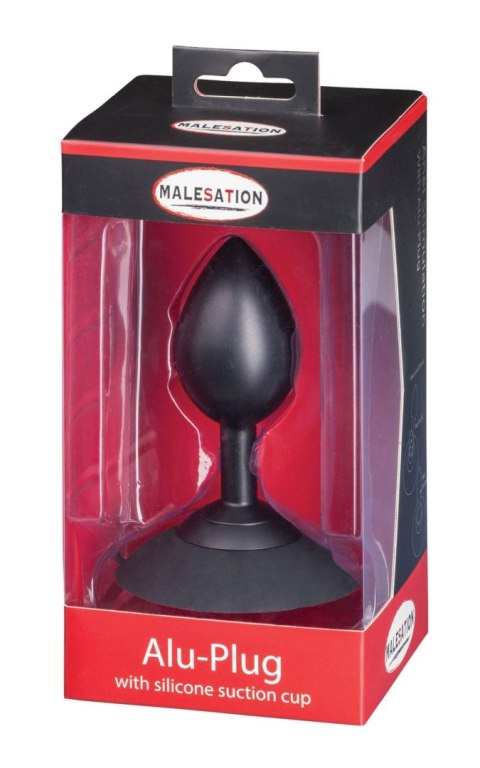 MALESATION Alu-Plug with suction cup large, black MALESATION Alu-Plug with suction cup large, black