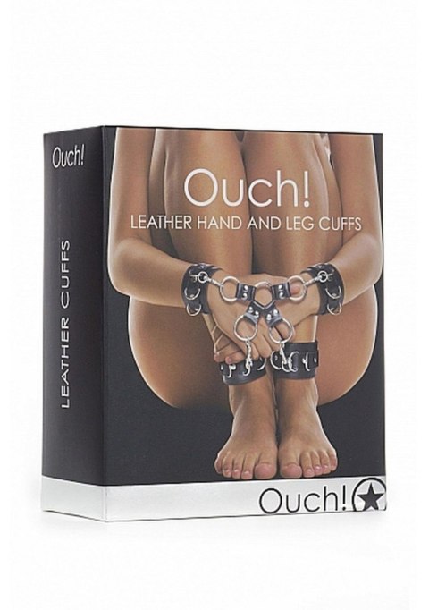 Kajdanki Leather Hand And Legcuffs - Black Kajdanki Leather Hand And Legcuffs - Black