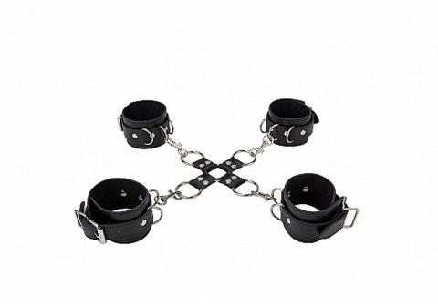 Kajdanki Leather Hand And Legcuffs - Black Kajdanki Leather Hand And Legcuffs - Black