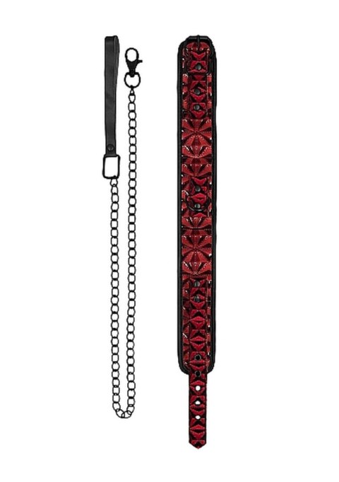 Luxury Collar with Leash - Burgundy Luxury Collar with Leash - Burgundy