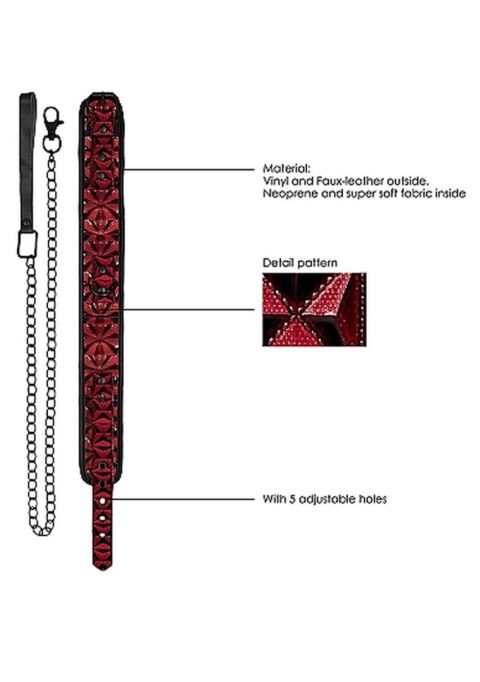 Luxury Collar with Leash - Burgundy Luxury Collar with Leash - Burgundy