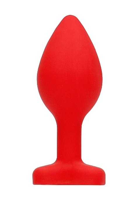 Silikonowy korek analny czerwony z diamentem 7,5cm Silikonowy korek analny czerwony z diamentem 7,5cm