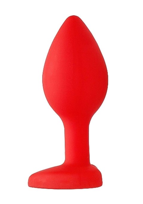 Silikonowy korek analny czerwony z diamentem 7,5cm Silikonowy korek analny czerwony z diamentem 7,5cm