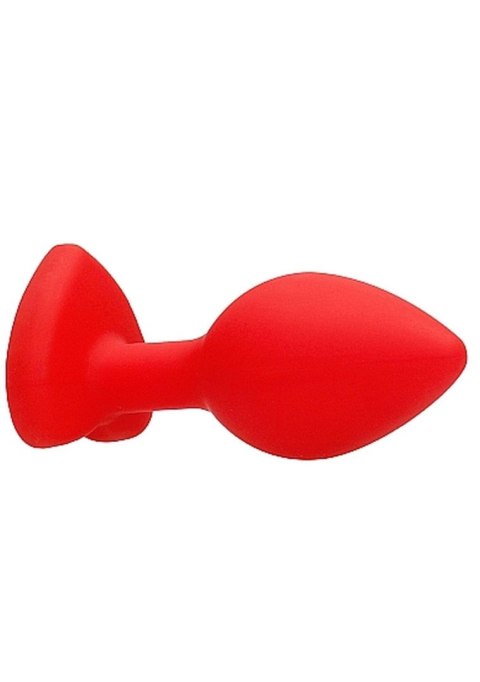 Silikonowy korek analny czerwony z diamentem 7,5cm Silikonowy korek analny czerwony z diamentem 7,5cm