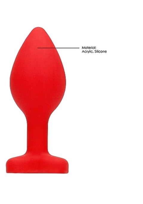 Silikonowy korek analny czerwony z diamentem 7,5cm Silikonowy korek analny czerwony z diamentem 7,5cm