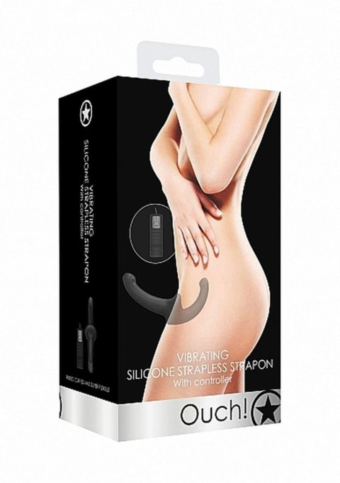 Strap-on podwójne prążkowane dildo czarne wibracja Strap-on podwójne prążkowane dildo czarne wibracja