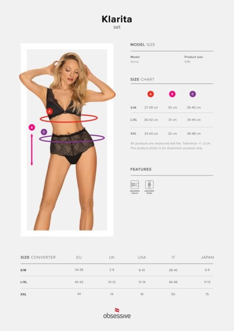 Biustonosz figi sex komplet obsessive klarita 2xl