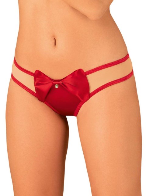 Erotyczne stringi z kokardą obsessive rubinesa lxl