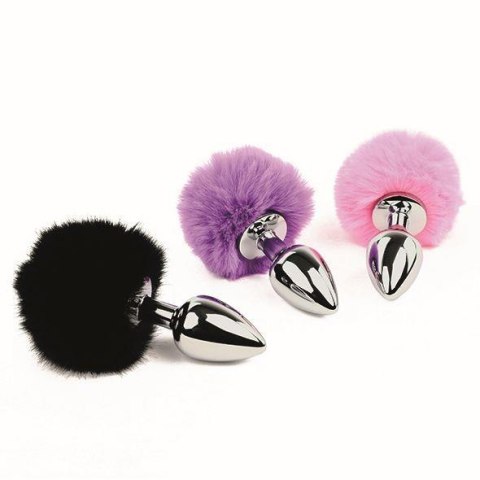 Korek analny ze stali z puszysta końcówką 7 cm Korek analny ze stali z puszysta końcówką 7 cm